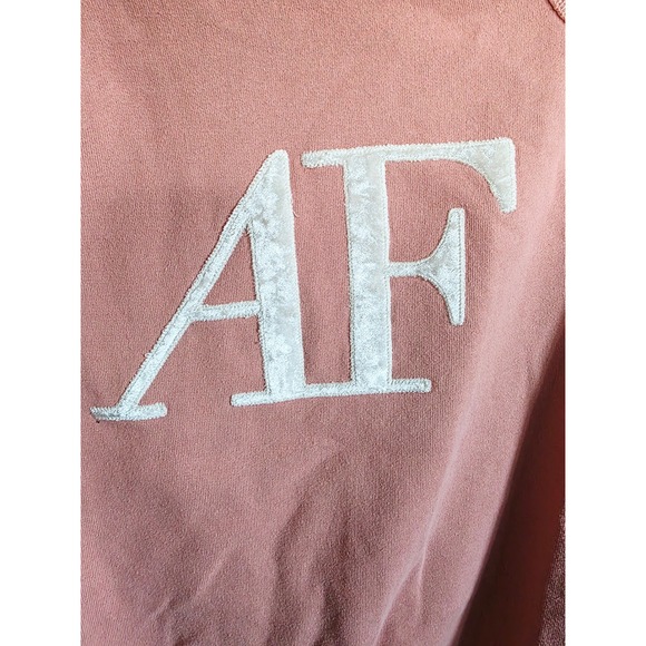 Abercrombie & Fitch AF Logo Y2K Sweatshirt Pink Crewneck Long Sleeve Pullover - Picture 8 of 10